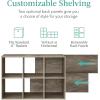 imageBest Choice Products 9Cube Bookshelf 3Tier Wood Storage Bookcase WLegs 11in Shelf Opening Cube Organizer Living Room Office Nursery  BlackGreige