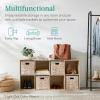 imageBest Choice Products 9Cube Bookshelf 3Tier Wood Storage Bookcase WLegs 11in Shelf Opening Cube Organizer Living Room Office Nursery  BlackGreige