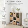 imageBest Choice Products 9Cube Bookshelf 3Tier Wood Storage Bookcase WLegs 11in Shelf Opening Cube Organizer Living Room Office Nursery  BlackGreige