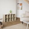 imageBest Choice Products 9Cube Bookshelf 3Tier Wood Storage Bookcase WLegs 11in Shelf Opening Cube Organizer Living Room Office Nursery  BlackGreige