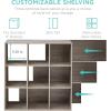 imageBest Choice Products 9Cube Bookshelf 3Tier Wood Storage Bookcase WLegs 11in Shelf Opening Cube Organizer Living Room Office Nursery  BlackGreige