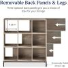 imageBest Choice Products 9Cube Bookshelf 3Tier Wood Storage Bookcase WLegs 11in Shelf Opening Cube Organizer Living Room Office Nursery  BlackGreige