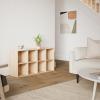 imageBest Choice Products 9Cube Bookshelf 3Tier Wood Storage Bookcase WLegs 11in Shelf Opening Cube Organizer Living Room Office Nursery  BlackLight Oak