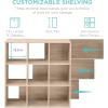 imageBest Choice Products 9Cube Bookshelf 3Tier Wood Storage Bookcase WLegs 11in Shelf Opening Cube Organizer Living Room Office Nursery  BlackLight Oak