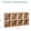 imageBest Choice Products 9Cube Bookshelf 3Tier Wood Storage Bookcase WLegs 11in Shelf Opening Cube Organizer Living Room Office Nursery  BlackLight Oak