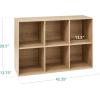 imageBest Choice Products 9Cube Bookshelf 3Tier Wood Storage Bookcase WLegs 11in Shelf Opening Cube Organizer Living Room Office Nursery  BlackLight Oak