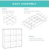 imageBest Choice Products 9Cube Bookshelf 3Tier Wood Storage Bookcase WLegs 11in Shelf Opening Cube Organizer Living Room Office Nursery  BlackLight Oak