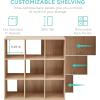 imageBest Choice Products 9Cube Bookshelf 3Tier Wood Storage Bookcase WLegs 11in Shelf Opening Cube Organizer Living Room Office Nursery  BlackLight Oak