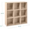 imageBest Choice Products 9Cube Bookshelf 3Tier Wood Storage Bookcase WLegs 11in Shelf Opening Cube Organizer Living Room Office Nursery  BlackLight Oak