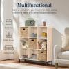 imageBest Choice Products 9Cube Bookshelf 3Tier Wood Storage Bookcase WLegs 11in Shelf Opening Cube Organizer Living Room Office Nursery  BlackLight Oak