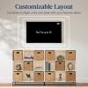 imageBest Choice Products 9Cube Bookshelf 3Tier Wood Storage Bookcase WLegs 11in Shelf Opening Cube Organizer Living Room Office Nursery  BlackLight Oak