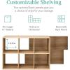 imageBest Choice Products 9Cube Bookshelf 3Tier Wood Storage Bookcase WLegs 11in Shelf Opening Cube Organizer Living Room Office Nursery  BlackLight Oak