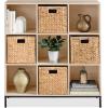 imageBest Choice Products 9Cube Bookshelf 3Tier Wood Storage Bookcase WLegs 11in Shelf Opening Cube Organizer Living Room Office Nursery  BlackLight Oak