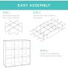 imageBest Choice Products 9Cube Bookshelf 3Tier Wood Storage Bookcase WLegs 11in Shelf Opening Cube Organizer Living Room Office Nursery  BlackLight Oak