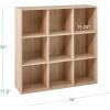 imageBest Choice Products 9Cube Bookshelf 3Tier Wood Storage Bookcase WLegs 11in Shelf Opening Cube Organizer Living Room Office Nursery  BlackLight Oak