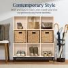 imageBest Choice Products 9Cube Bookshelf 3Tier Wood Storage Bookcase WLegs 11in Shelf Opening Cube Organizer Living Room Office Nursery  BlackLight Oak