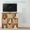 imageBest Choice Products 9Cube Bookshelf 3Tier Wood Storage Bookcase WLegs 11in Shelf Opening Cube Organizer Living Room Office Nursery  BlackLight Oak