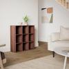 imageBest Choice Products 9Cube Bookshelf 3Tier Wood Storage Bookcase WLegs 11in Shelf Opening Cube Organizer Living Room Office Nursery  BlackWalnut