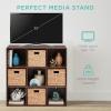 imageBest Choice Products 9Cube Bookshelf 3Tier Wood Storage Bookcase WLegs 11in Shelf Opening Cube Organizer Living Room Office Nursery  BlackWalnut