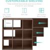 imageBest Choice Products 9Cube Bookshelf 3Tier Wood Storage Bookcase WLegs 11in Shelf Opening Cube Organizer Living Room Office Nursery  BlackWalnut