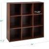imageBest Choice Products 9Cube Bookshelf 3Tier Wood Storage Bookcase WLegs 11in Shelf Opening Cube Organizer Living Room Office Nursery  BlackWalnut