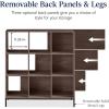 imageBest Choice Products 9Cube Bookshelf 3Tier Wood Storage Bookcase WLegs 11in Shelf Opening Cube Organizer Living Room Office Nursery  BlackWalnut