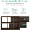 imageBest Choice Products 9Cube Bookshelf 3Tier Wood Storage Bookcase WLegs 11in Shelf Opening Cube Organizer Living Room Office Nursery  BlackWalnut