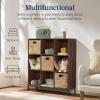 imageBest Choice Products 9Cube Bookshelf 3Tier Wood Storage Bookcase WLegs 11in Shelf Opening Cube Organizer Living Room Office Nursery  BlackWalnut
