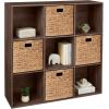 imageBest Choice Products 9Cube Bookshelf 3Tier Wood Storage Bookcase WLegs 11in Shelf Opening Cube Organizer Living Room Office Nursery  BlackWalnut
