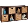 imageBest Choice Products 9Cube Bookshelf 3Tier Wood Storage Bookcase WLegs 11in Shelf Opening Cube Organizer Living Room Office Nursery  BlackWalnut