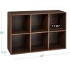 imageBest Choice Products 9Cube Bookshelf 3Tier Wood Storage Bookcase WLegs 11in Shelf Opening Cube Organizer Living Room Office Nursery  BlackWalnut