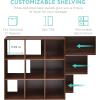 imageBest Choice Products 9Cube Bookshelf 3Tier Wood Storage Bookcase WLegs 11in Shelf Opening Cube Organizer Living Room Office Nursery  BlackWalnut