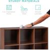 imageBest Choice Products 9Cube Bookshelf 3Tier Wood Storage Bookcase WLegs 11in Shelf Opening Cube Organizer Living Room Office Nursery  BlackWalnut