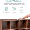 imageBest Choice Products 9Cube Bookshelf 3Tier Wood Storage Bookcase WLegs 11in Shelf Opening Cube Organizer Living Room Office Nursery  BlackWalnut