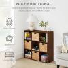 imageBest Choice Products 9Cube Bookshelf 3Tier Wood Storage Bookcase WLegs 11in Shelf Opening Cube Organizer Living Room Office Nursery  BlackWalnut