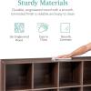imageBest Choice Products 9Cube Bookshelf 3Tier Wood Storage Bookcase WLegs 11in Shelf Opening Cube Organizer Living Room Office Nursery  BlackWalnut