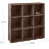 imageBest Choice Products 9Cube Bookshelf 3Tier Wood Storage Bookcase WLegs 11in Shelf Opening Cube Organizer Living Room Office Nursery  BlackWalnut