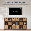 imageBest Choice Products 9Cube Bookshelf 3Tier Wood Storage Bookcase WLegs 11in Shelf Opening Cube Organizer Living Room Office Nursery  BlackWalnut