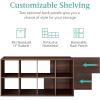imageBest Choice Products 9Cube Bookshelf 3Tier Wood Storage Bookcase WLegs 11in Shelf Opening Cube Organizer Living Room Office Nursery  BlackWalnut