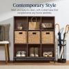 imageBest Choice Products 9Cube Bookshelf 3Tier Wood Storage Bookcase WLegs 11in Shelf Opening Cube Organizer Living Room Office Nursery  BlackWalnut