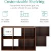imageBest Choice Products 9Cube Bookshelf 3Tier Wood Storage Bookcase WLegs 11in Shelf Opening Cube Organizer Living Room Office Nursery  BlackWalnut