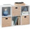 imageBest Choice Products 9Cube Bookshelf 3Tier Wood Storage Bookcase WLegs 11in Shelf Opening Cube Organizer Living Room Office Nursery  BlackWhite