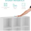 imageBest Choice Products 9Cube Bookshelf 3Tier Wood Storage Bookcase WLegs 11in Shelf Opening Cube Organizer Living Room Office Nursery  BlackWhite