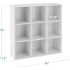 imageBest Choice Products 9Cube Bookshelf 3Tier Wood Storage Bookcase WLegs 11in Shelf Opening Cube Organizer Living Room Office Nursery  BlackWhite