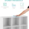 imageBest Choice Products 9Cube Bookshelf 3Tier Wood Storage Bookcase WLegs 11in Shelf Opening Cube Organizer Living Room Office Nursery  BlackWhite