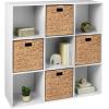 imageBest Choice Products 9Cube Bookshelf 3Tier Wood Storage Bookcase WLegs 11in Shelf Opening Cube Organizer Living Room Office Nursery  BlackWhite