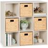 imageBest Choice Products 9Cube Bookshelf 3Tier Wood Storage Bookcase WLegs 11in Shelf Opening Cube Organizer Living Room Office Nursery  BlackWhitewash