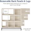 imageBest Choice Products 9Cube Bookshelf 3Tier Wood Storage Bookcase WLegs 11in Shelf Opening Cube Organizer Living Room Office Nursery  BlackWhitewash