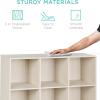 imageBest Choice Products 9Cube Bookshelf 3Tier Wood Storage Bookcase WLegs 11in Shelf Opening Cube Organizer Living Room Office Nursery  BlackWhitewash