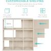 imageBest Choice Products 9Cube Bookshelf 3Tier Wood Storage Bookcase WLegs 11in Shelf Opening Cube Organizer Living Room Office Nursery  BlackWhitewash